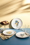 Hermia Lily Tuval 6 TT Juego de 6 Platos de Postre Multicolor Porcelana 20x20 cm